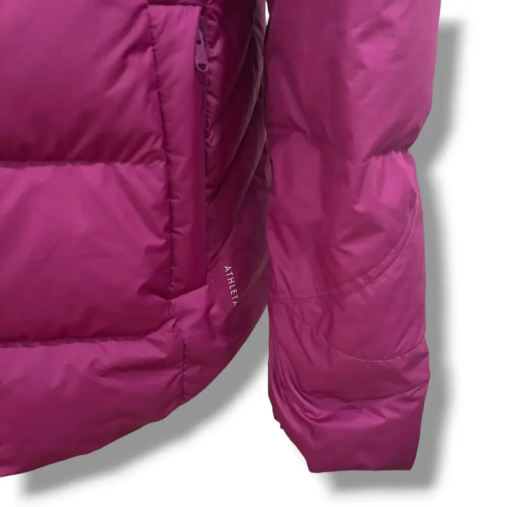 Athleta Fuschia Puffer Feather Down Coat Downtown Jacket Coat Size L 599479
